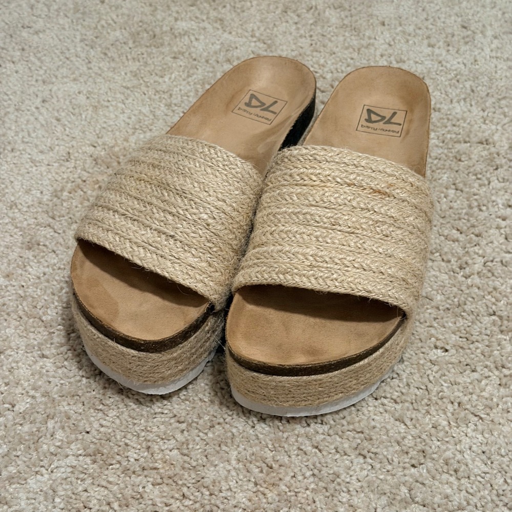 Dirty Laundry Palm Desert Natural Jute Espadrille Platform Sandals Womens 8 - Picture 2 of 10